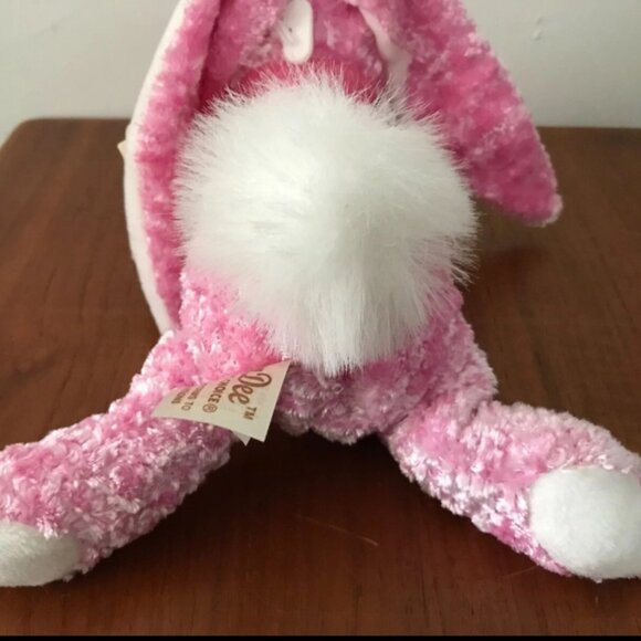 NEW Dan Dee Collector's Choice Chenille Pink Easter Bunny Rabbit Plush Vintage - Picture 3 of 4